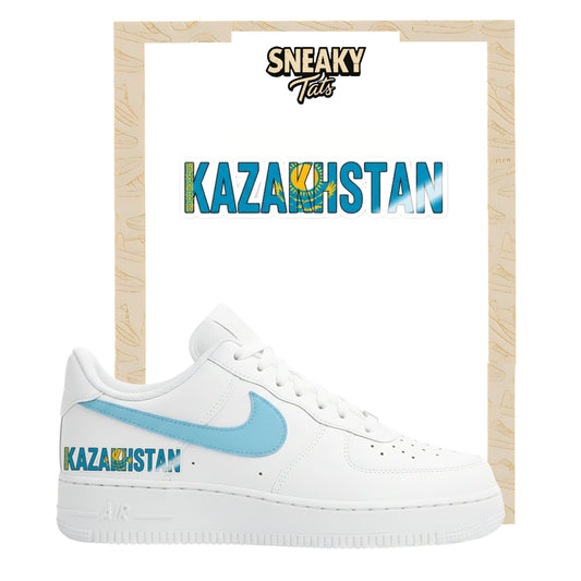 Bügelfolie für Nike Air force 1 und Jordan Schriftzug Kasachstan