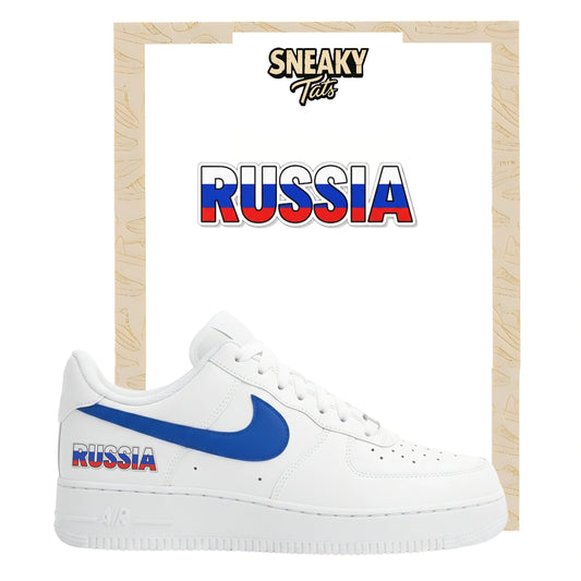Bügelfolie für Nike Air force 1 und Jordan Schriftzug Russia