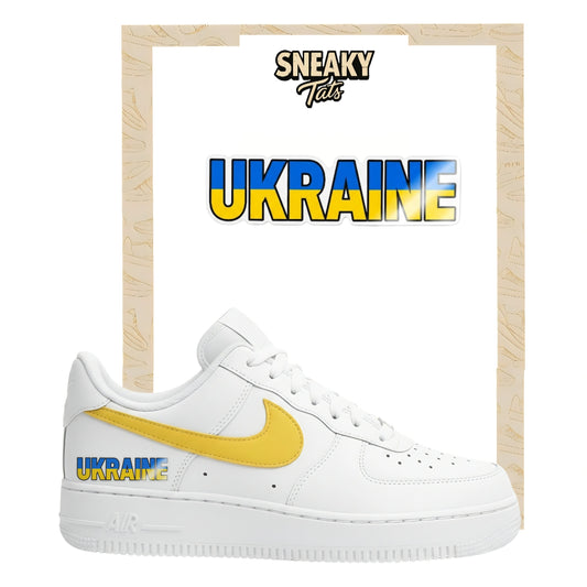 Bügelfolie für Nike Air force 1 und Jordan Schriftzug Ukraine