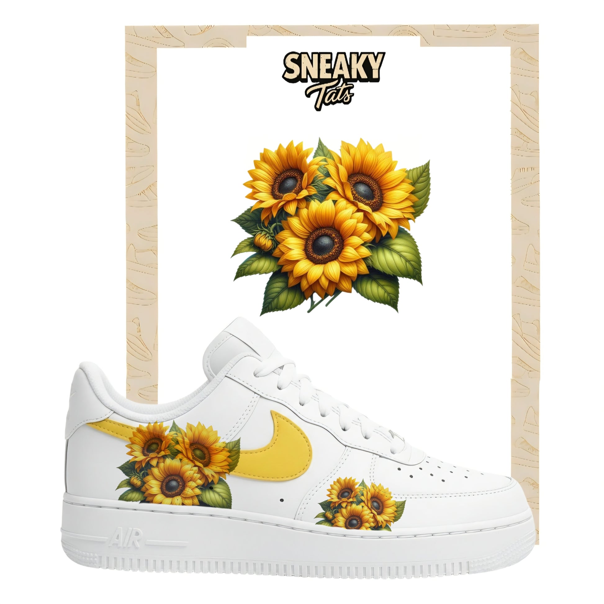 Sneakerfolien für Custom Sneaker Nike Air force 1 und Jordan Blume Sonnenblume
