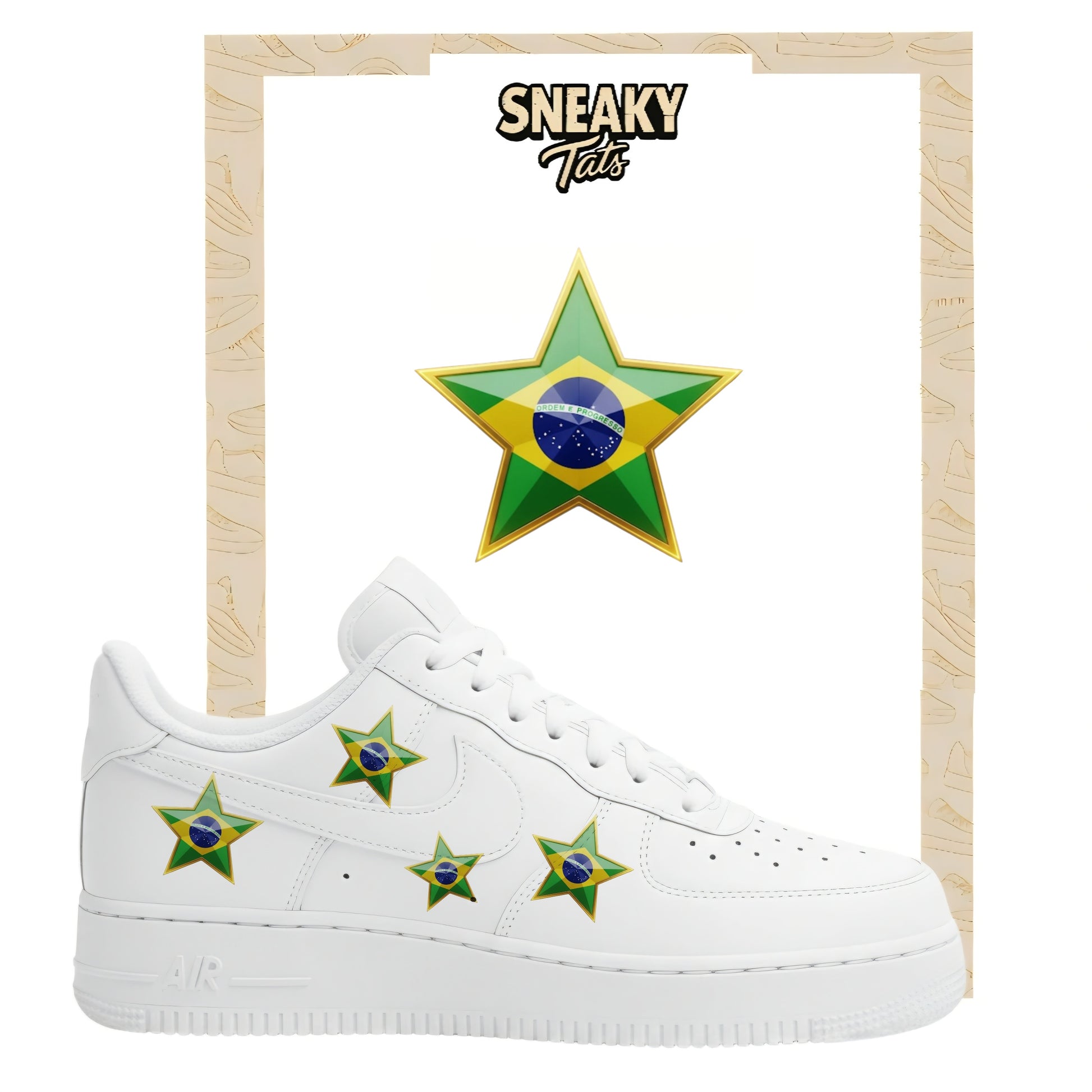 Bügelfolie für Nike Air force 1 und Jordan Stern Brasilien