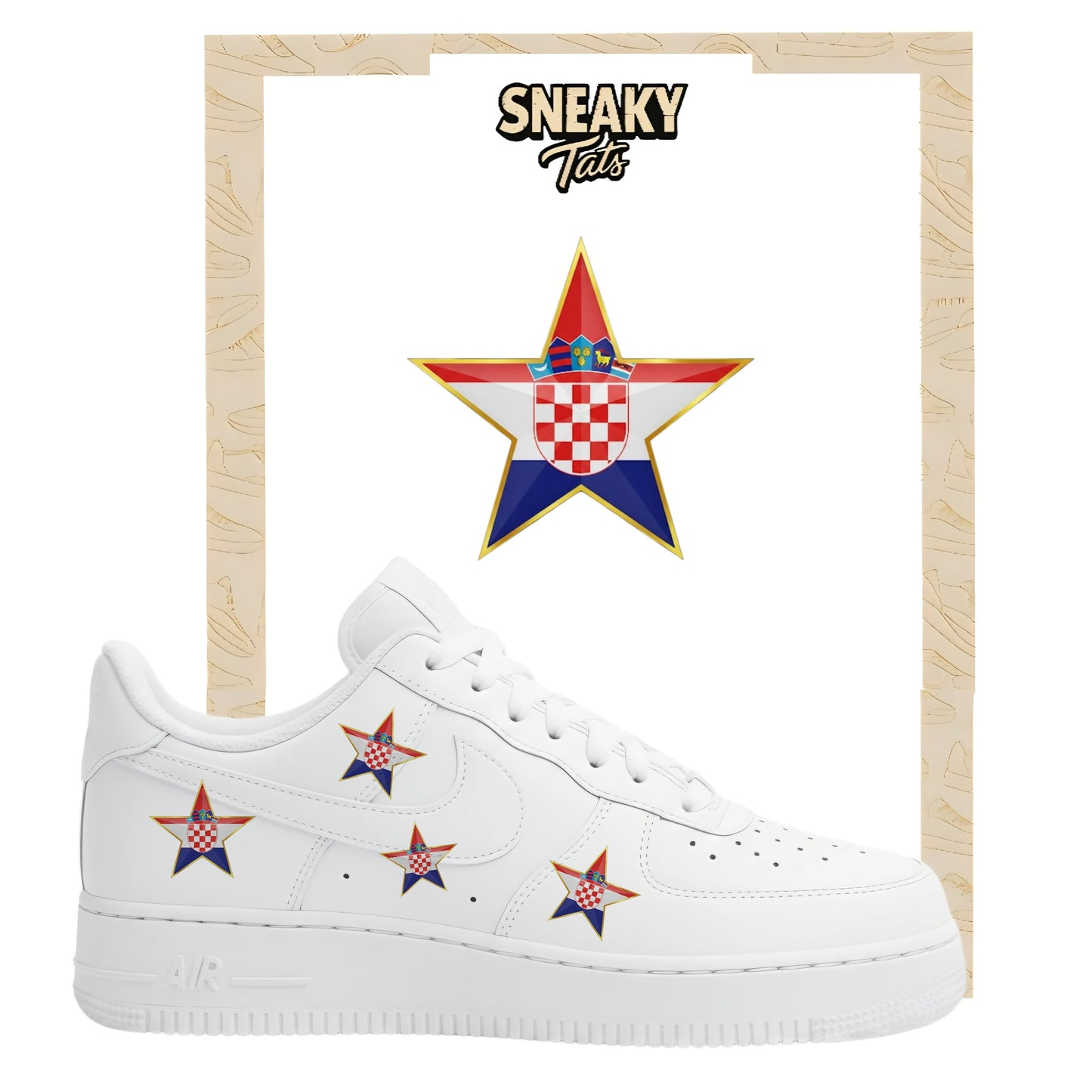 Bügelfolie für Nike Air force 1 und Jordan Stern Kroatien