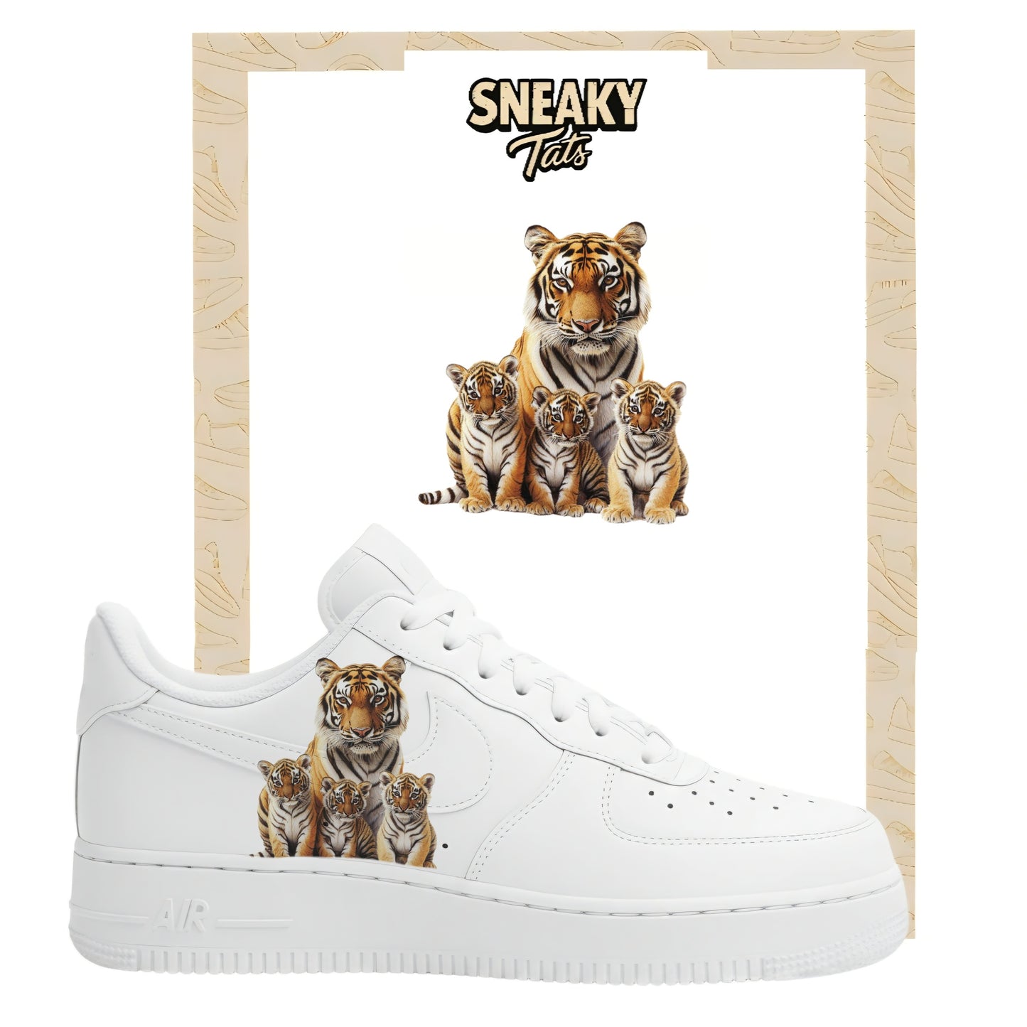 Bügelfolie für Nike Air force 1 und Jordan Tiger Familie