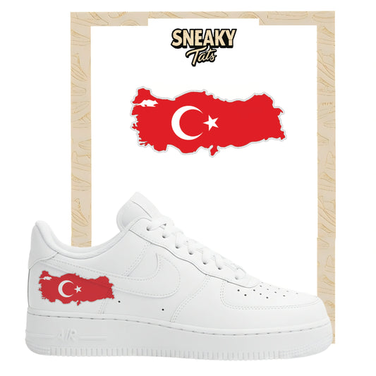 Bügelfolie für Nike Air force 1 und Jordan Stern  Türkei Landkarte