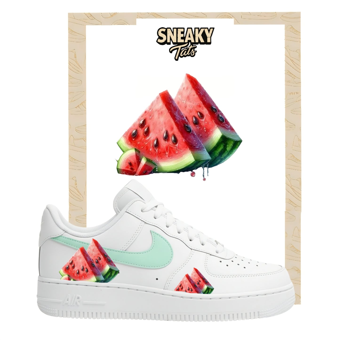 Sneakerfolien für Nike Air force 1 und Jordan Wassermelone Stückchen