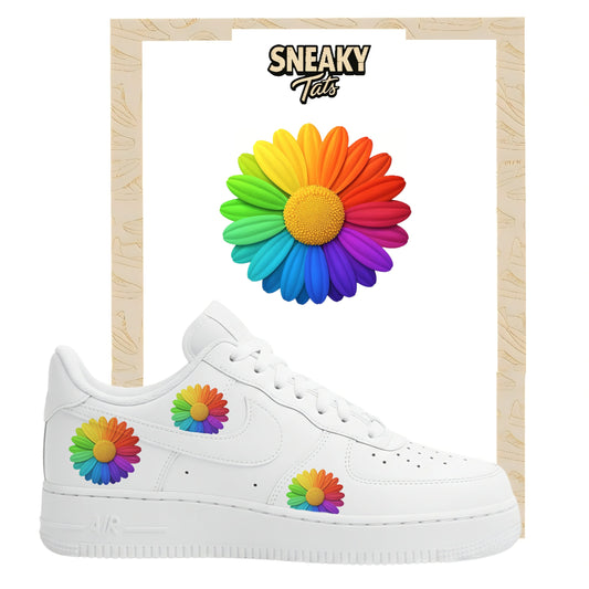 Sneakerfolien für Custom Sneaker Nike Air force 1 und Jordan bunte Blume