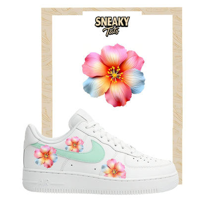 Sneakerfolien für Custom Sneaker Nike Air force 1 und Jordan bunte Blume
