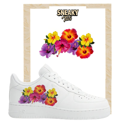 Sneakerfolien für Custom Sneaker Nike Air force 1 und Jordan bunte Blumen
