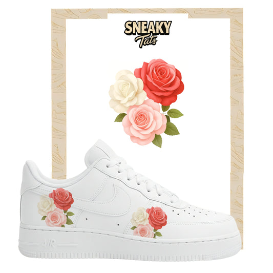 Sneakerfolien für Custom Sneaker Nike Air force 1 und Jordan bunte Rosen