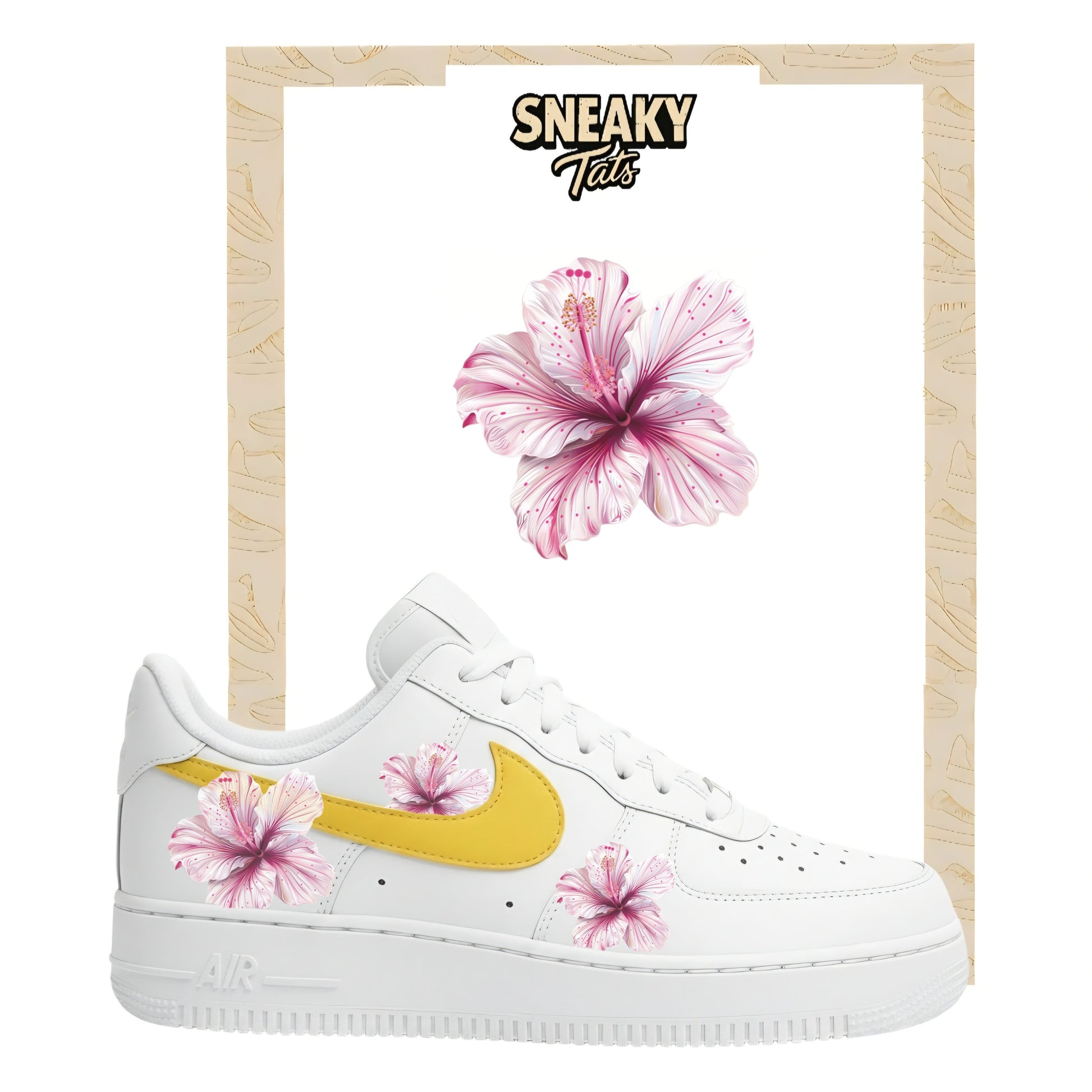 Sneakerfolien für Custom Sneaker Nike Air force 1 und Jordan exotische Blume