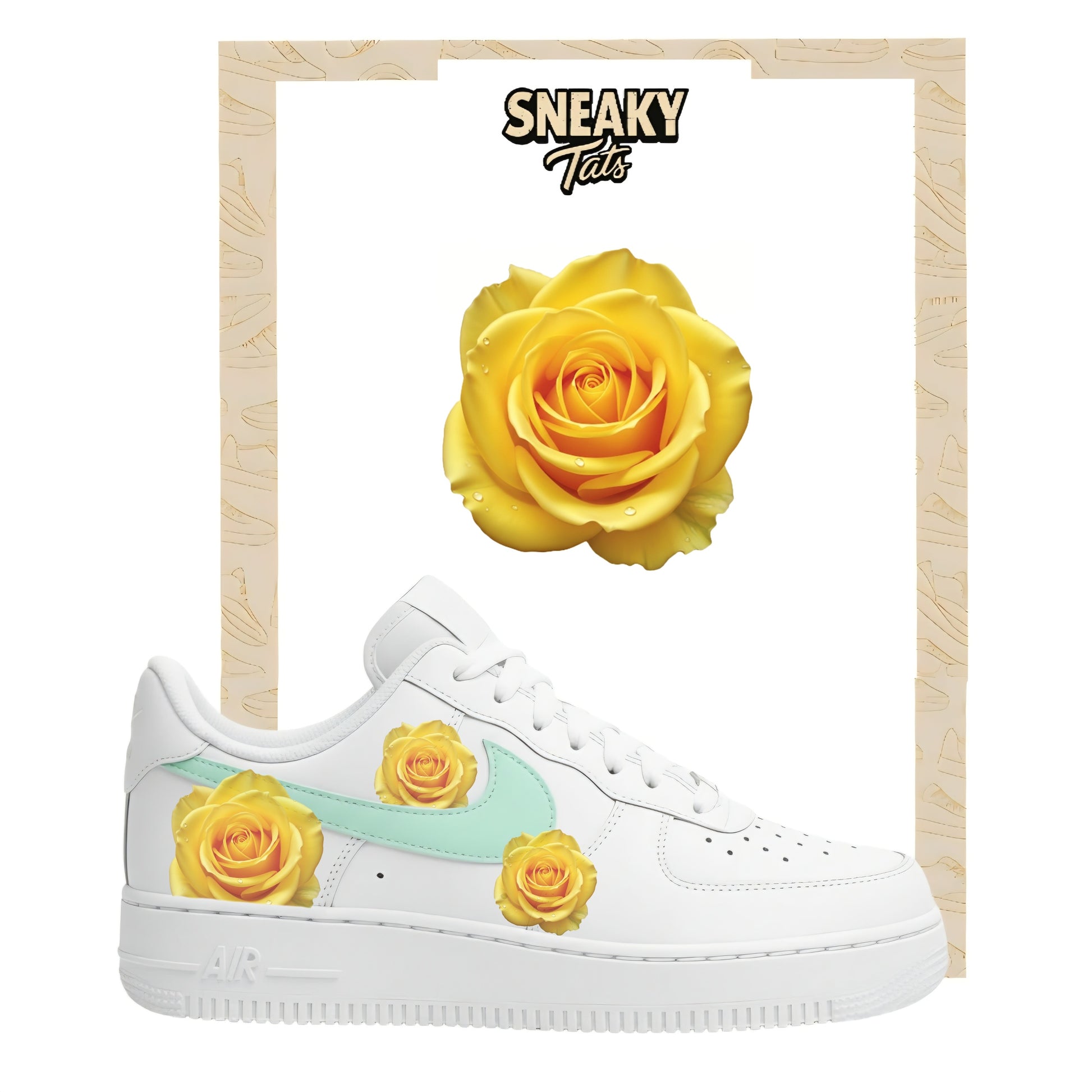 Sneakerfolien für Custom Sneaker Nike Air force 1 und Jordan gelbe Rose
