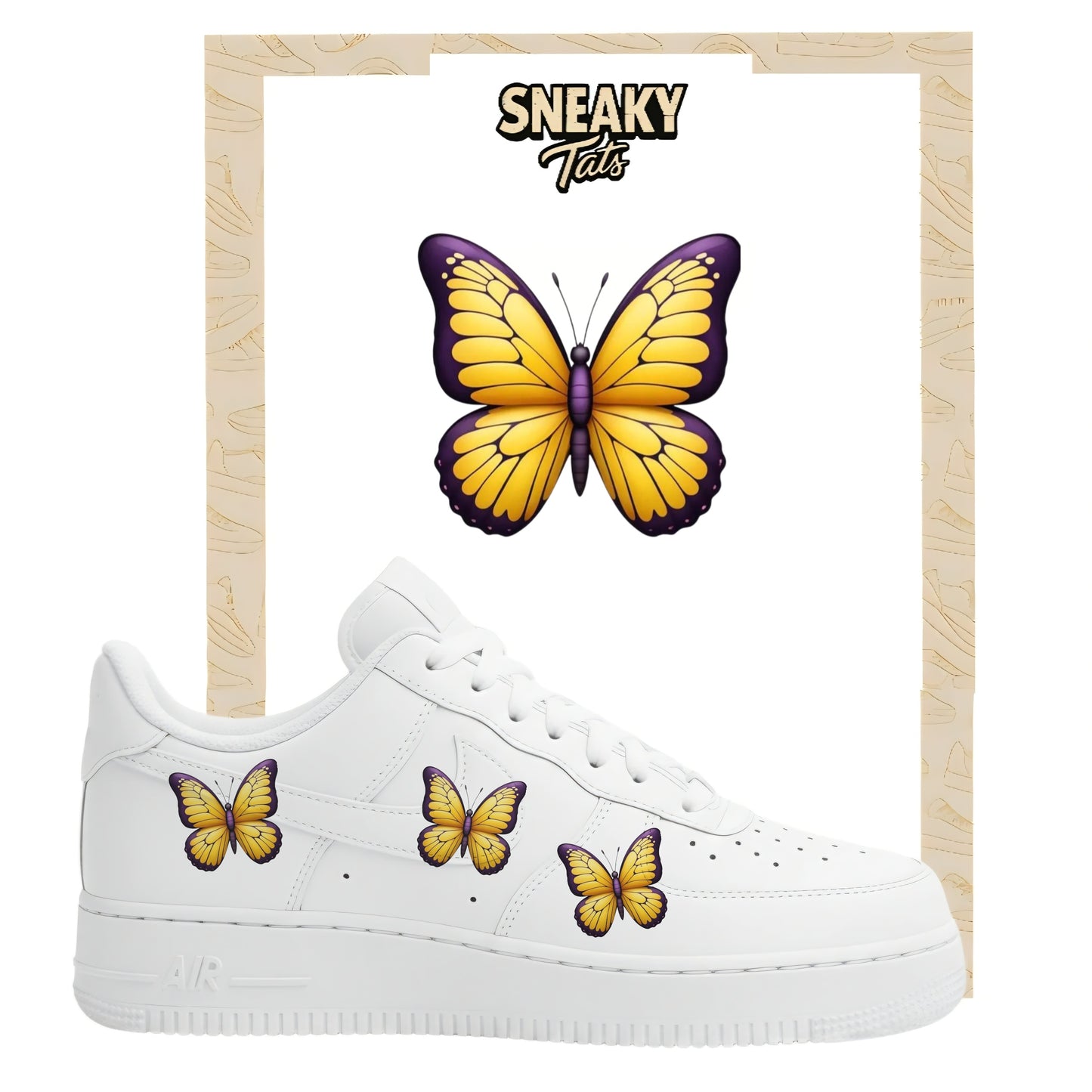 Sneakerfolien für Nike Air force 1 und Jordan Schmetterlinge gelb