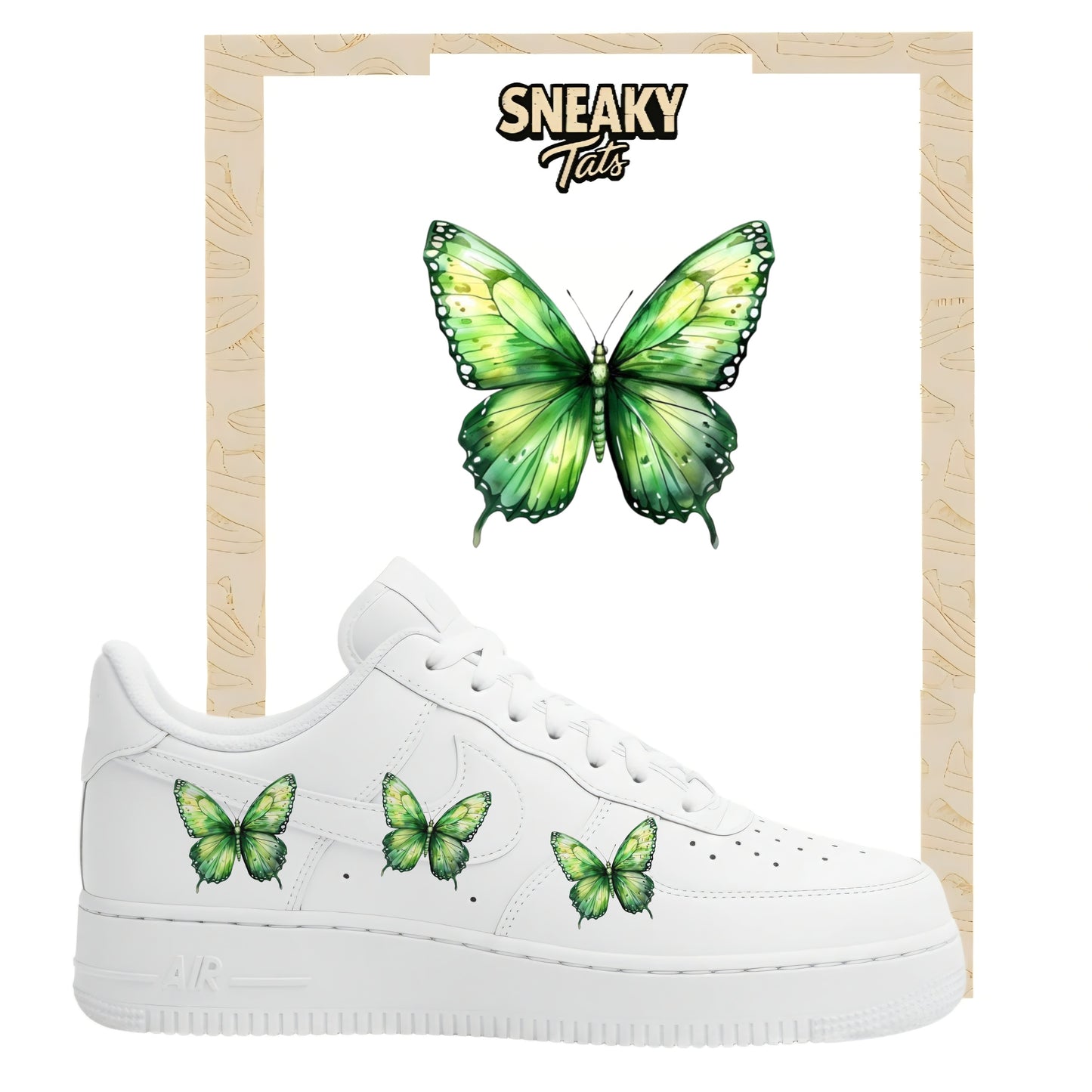 Sneakerfolien für Nike Air force 1 und Jordan Schmetterlinge grüne