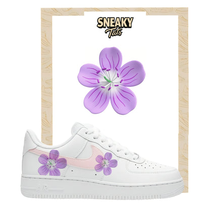 Sneakerfolien für Custom Sneaker Nike Air force 1 und Jordan lila Blume