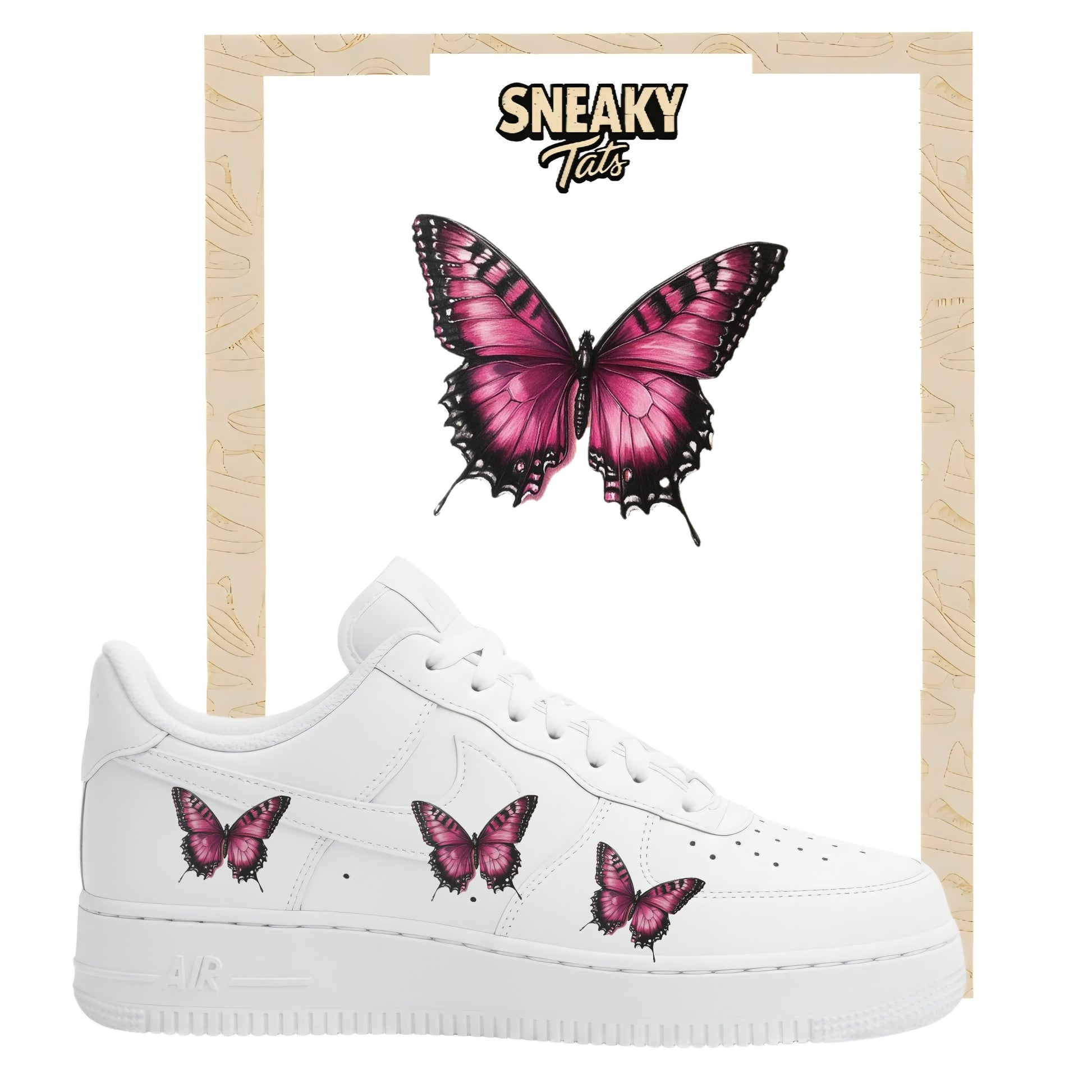 Sneakerfolien für Nike Air force 1 und Jordan Schmetterlinge lila