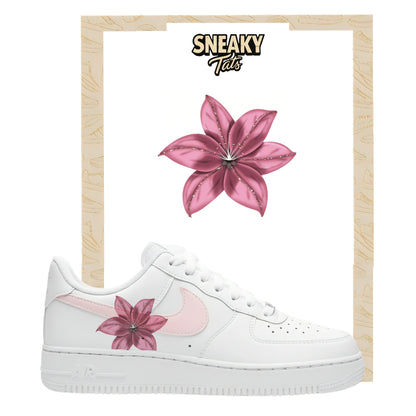Sneakerfolien für Custom Sneaker Nike Air force 1 und Jordan pinke Blume