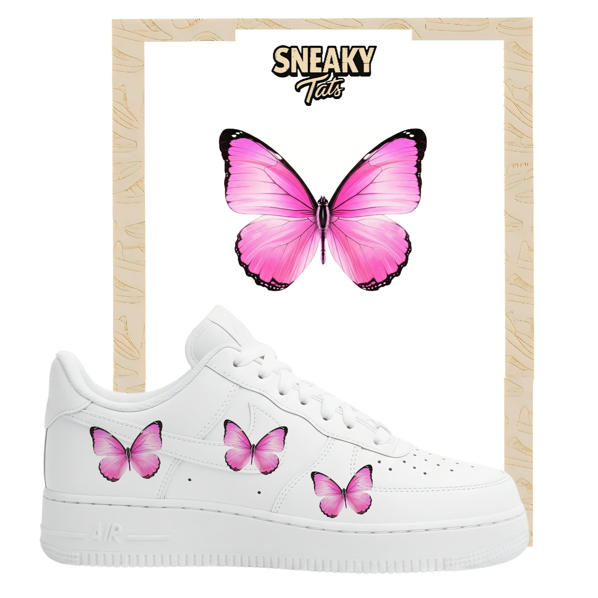 Sneakerfolien für Nike Air force 1 und Jordan Schmetterlinge pinke