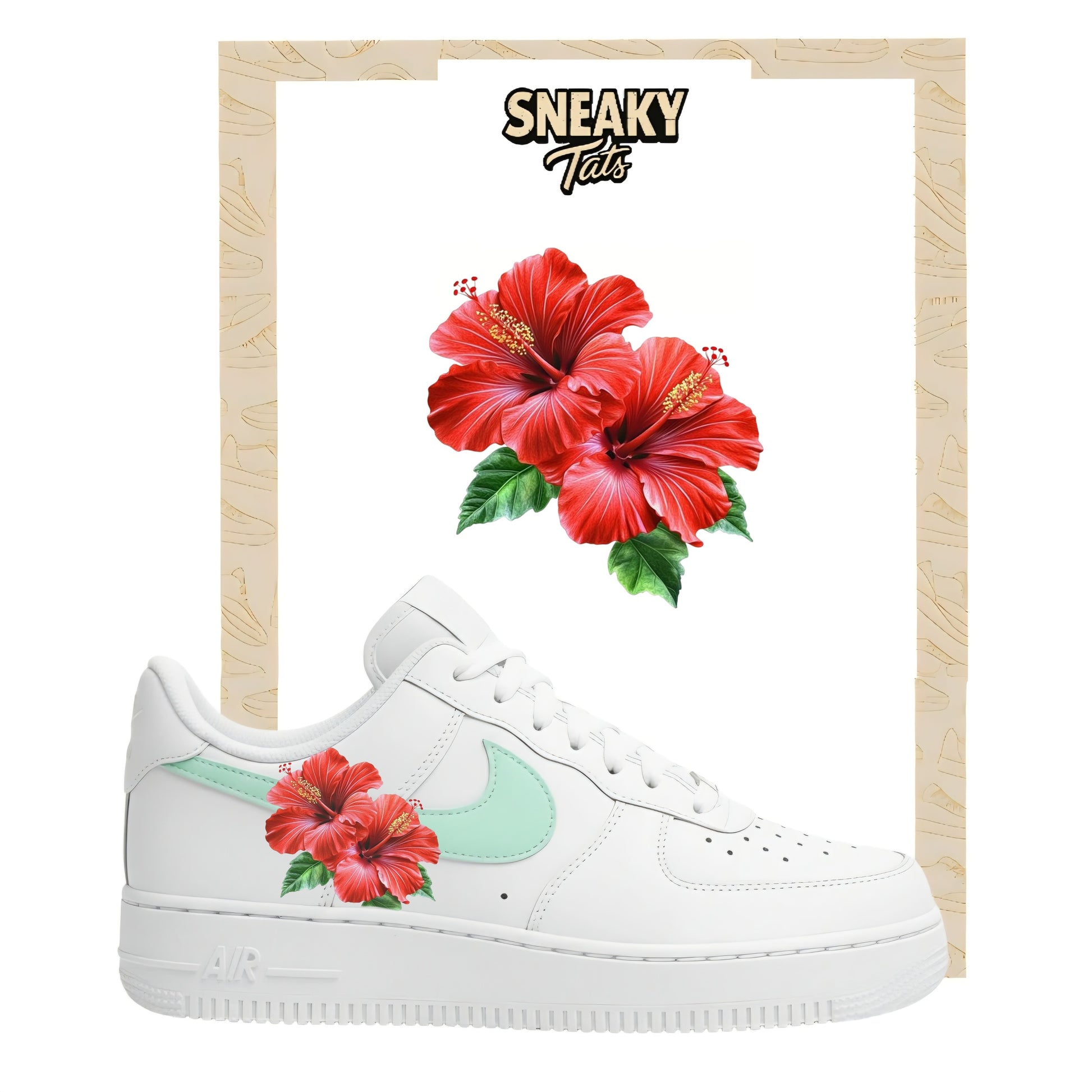 Sneakerfolien für Custom Sneaker Nike Air force 1 und Jordan  rote Blumen