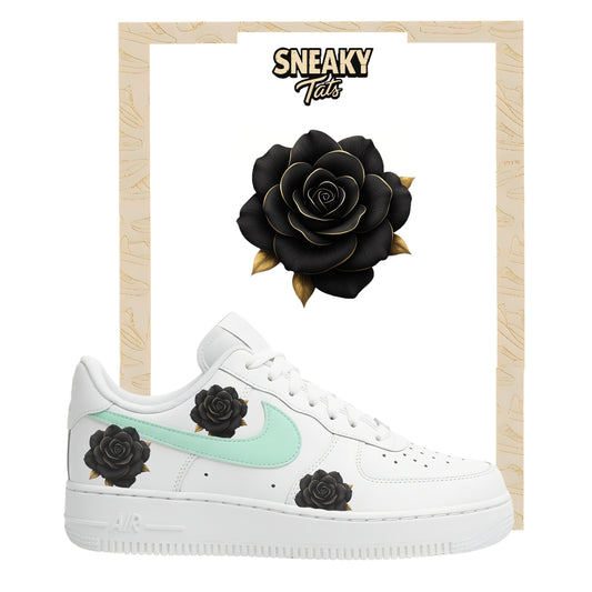 Sneakerfolien für Custom Sneaker Nike Air force 1 und Jordan schwarze Rose