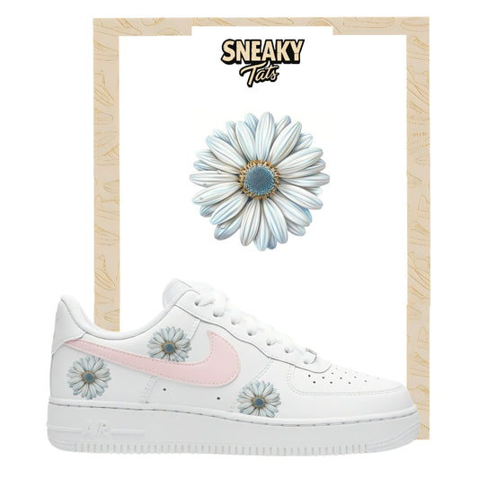 Sneakerfolien für Custom Sneaker Nike Air force 1 und Jordan weiße Blume