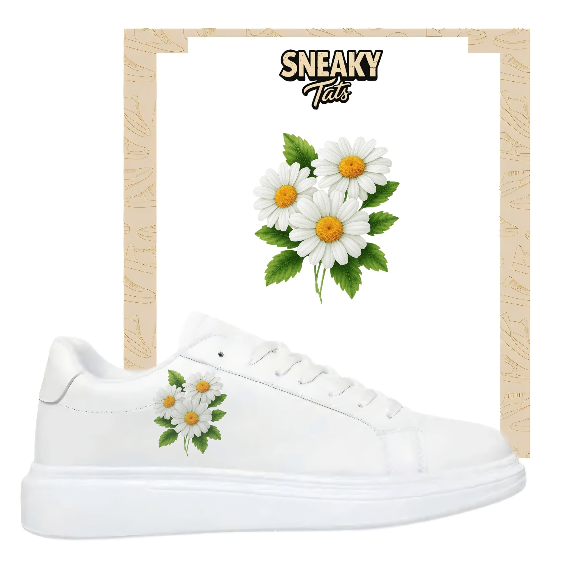Bügelbild für Schuhe zum selber personalisieren custom Sneaker Blume