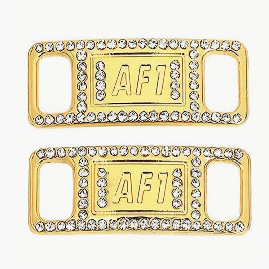 Lace Tags AF1 gold Strass
