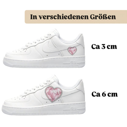 rosa herz mit diamant zum aufbügeln motiv für alle schuhe