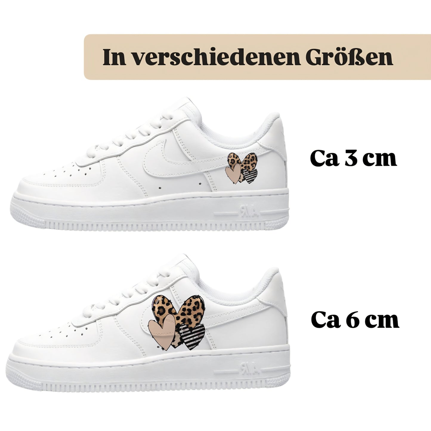 herz mit leopardmuster von sneakytats für customer und sneakerfans