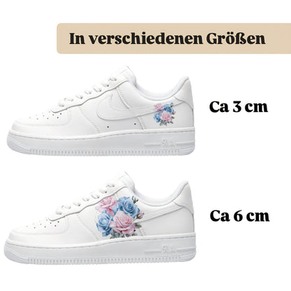 Blaue-rosane Rosen zum aufbügeln für alle schuhe