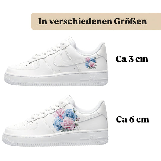 Blaue-rosane Rosen zum aufbügeln für alle schuhe