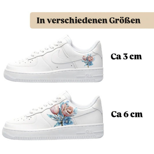 Blaue-rosane tulpen zum aufbügeln für alle schuhe