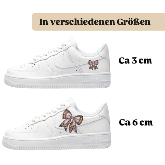 schleifen mit tigermuster rosa bügelfolie designe deine eigenen schuhe