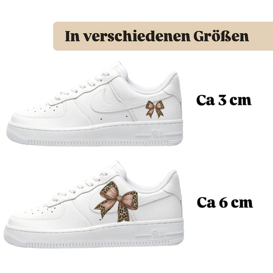 schleifen mit tigermuster rose bügelfolie designe deine eigenen schuhe