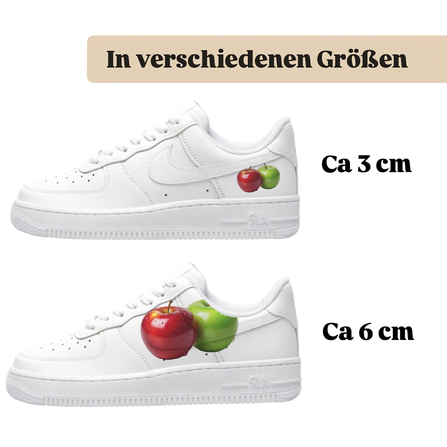 Personalisierte Sneaker mit Apple Motiv einfach aufbügeln