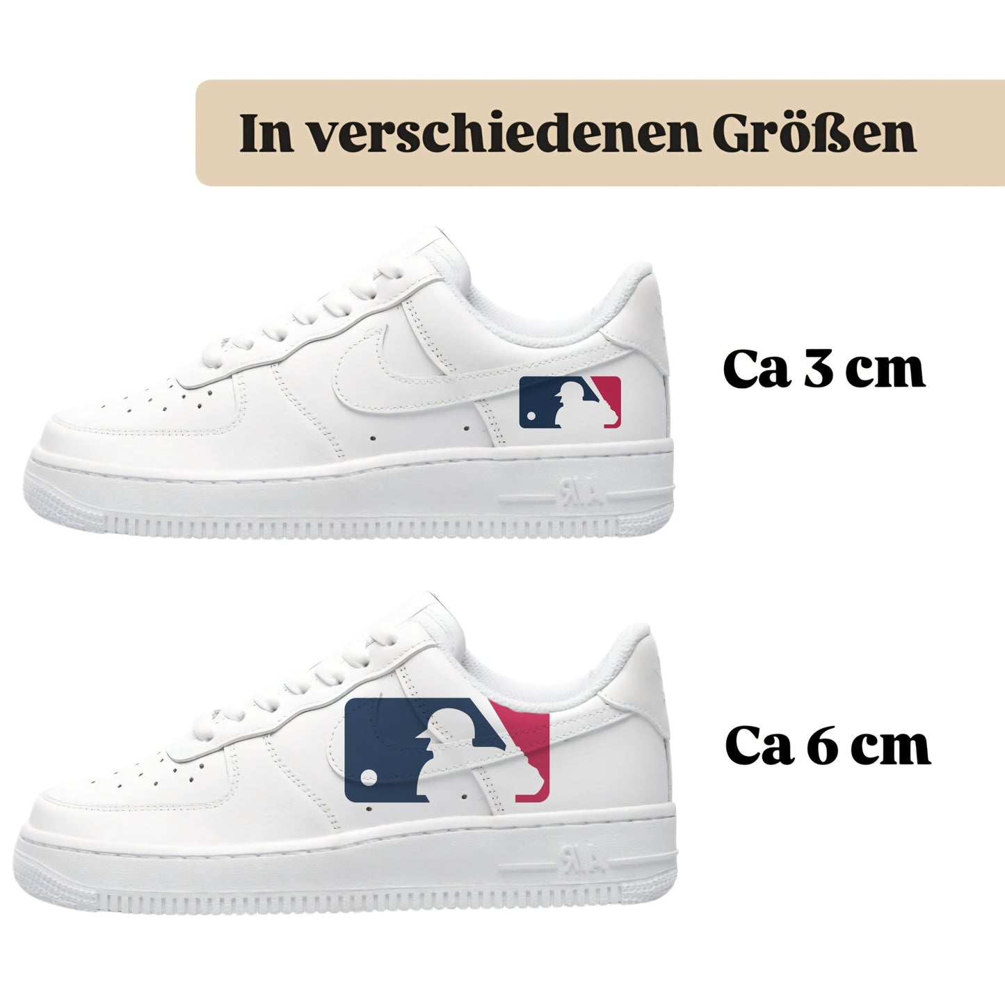 Bügelbilder für mehrere Sneakerarten Nike Puma Adidas Badelatschen Design Baseball