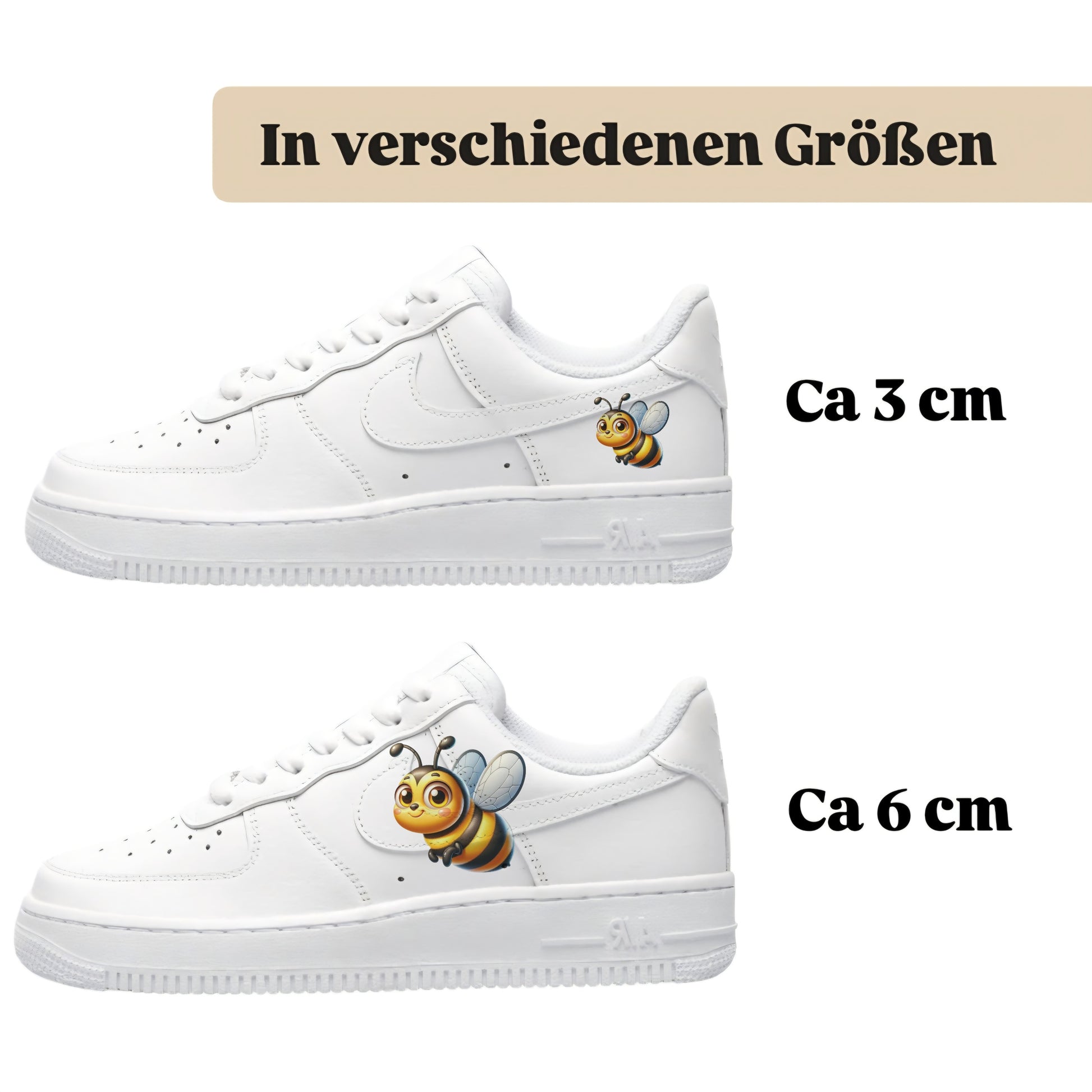 Bügelbilder für mehrere Sneakerarten Biene