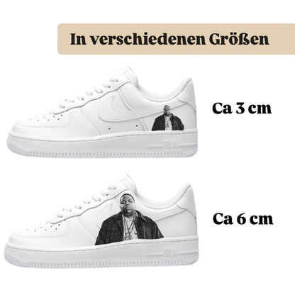 Bügelbilder für mehrere Sneakerarten Nike Puma Adidas Badelatschen Biggie