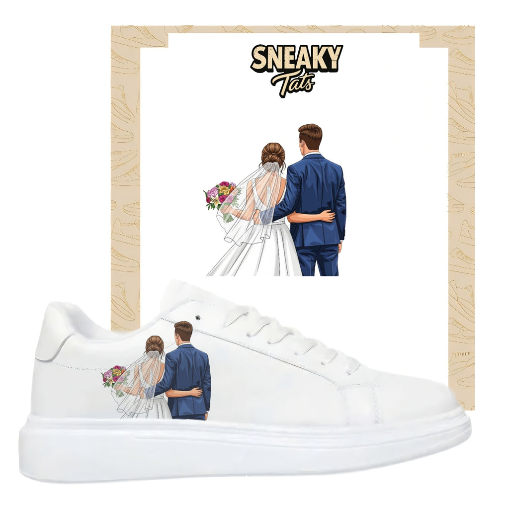 Bügelbild für alle Schuhe zum selber gestalten custom Sneaker wedding Braut