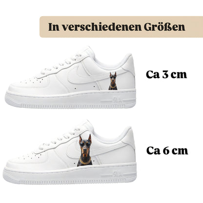 Bügelbilder für mehrere Sneakerarten Nike Puma Adidas Badelatschen Design Dobermann