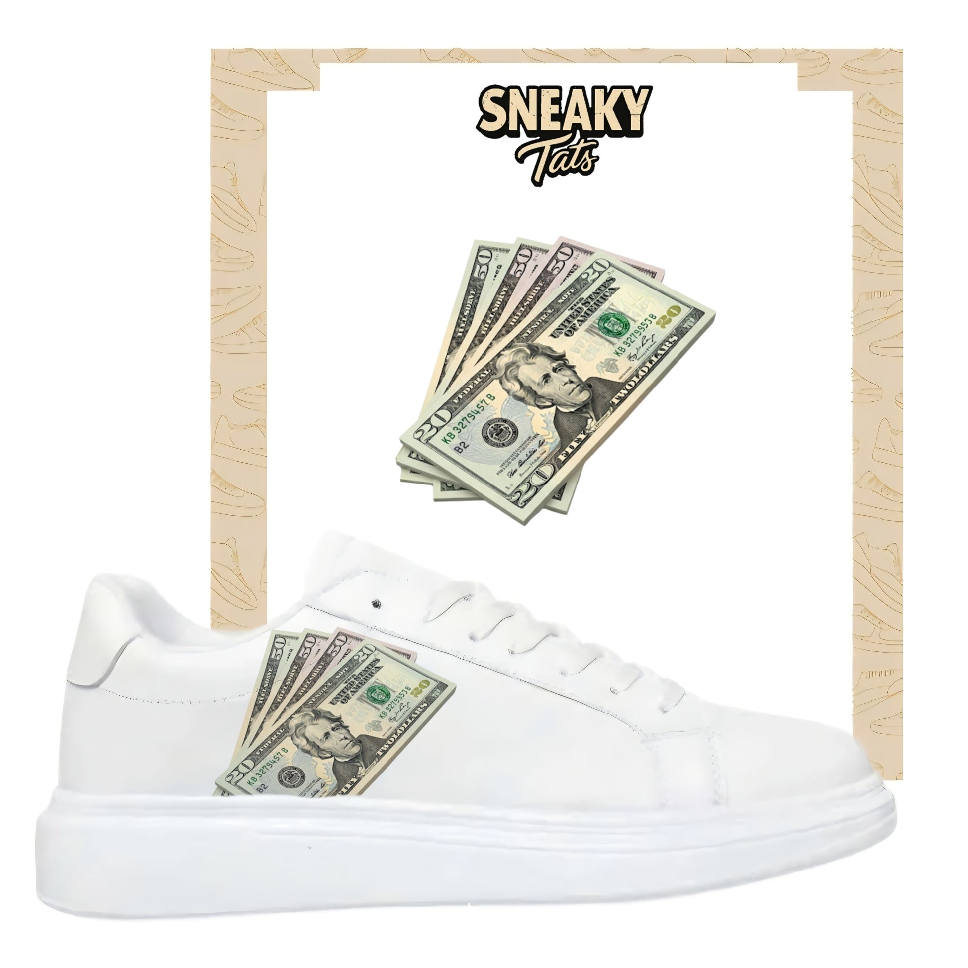 Bügelbild für alle Schuhe zum selber gestalten custom Sneaker Money