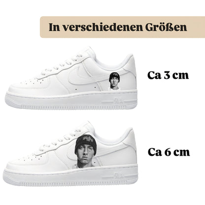 Bügelbilder für mehrere Sneakerarten Nike Puma Adidas Badelatschen Design Eminem
