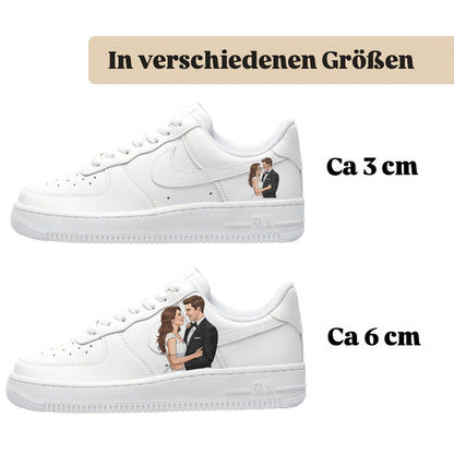 Bügelbild für alle Schuhe zum selber gestalten custom Sneaker wedding Braut