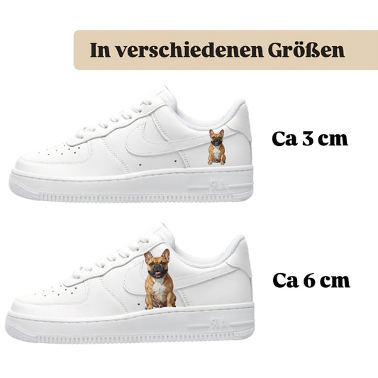 Personalisierte Sneaker mit Tiermotiv französische bulldogge einfach aufbügeln
