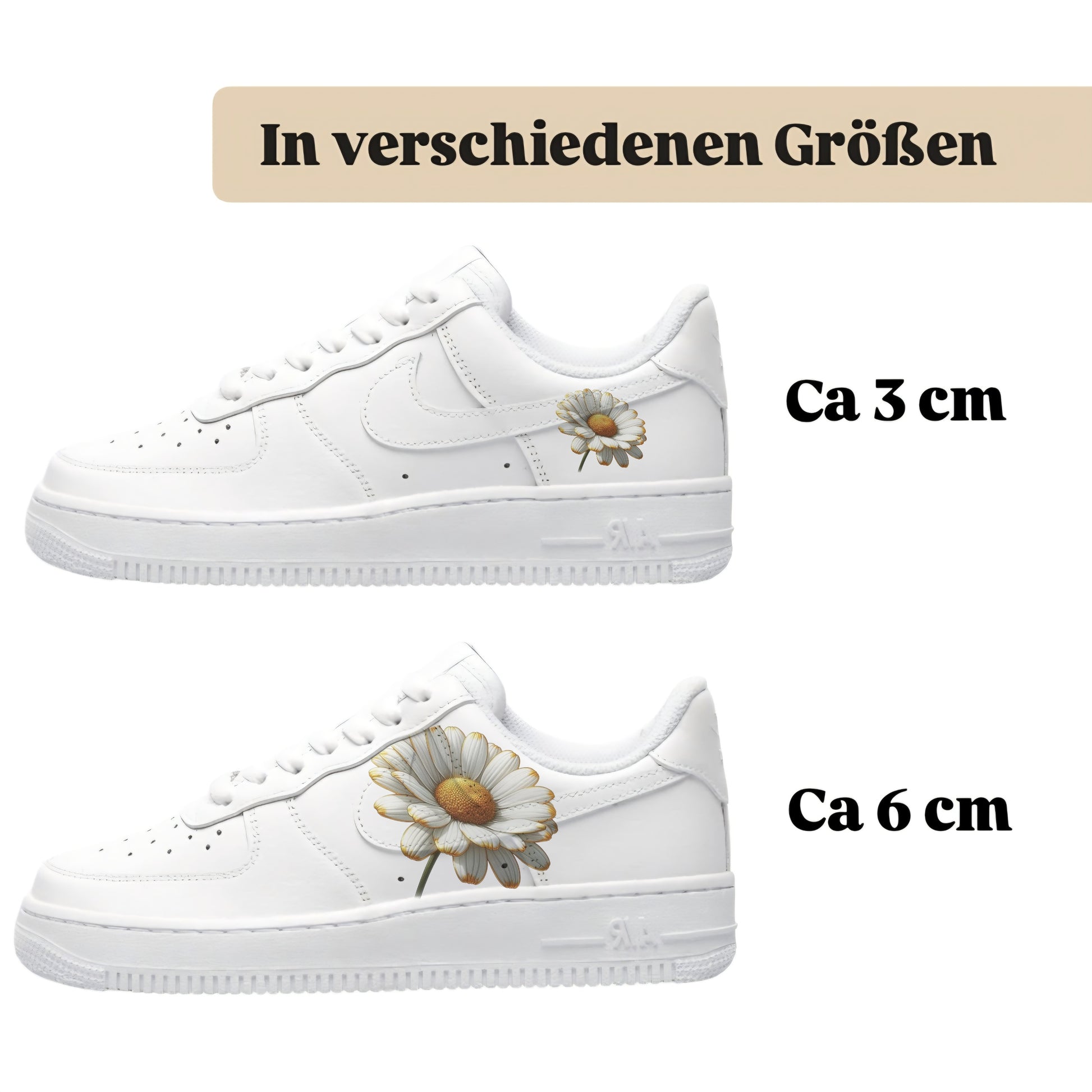 Sneakerfolien einzigartig und neu für mehrere Schuharten Nike Adidas Puma Gänseblümchen