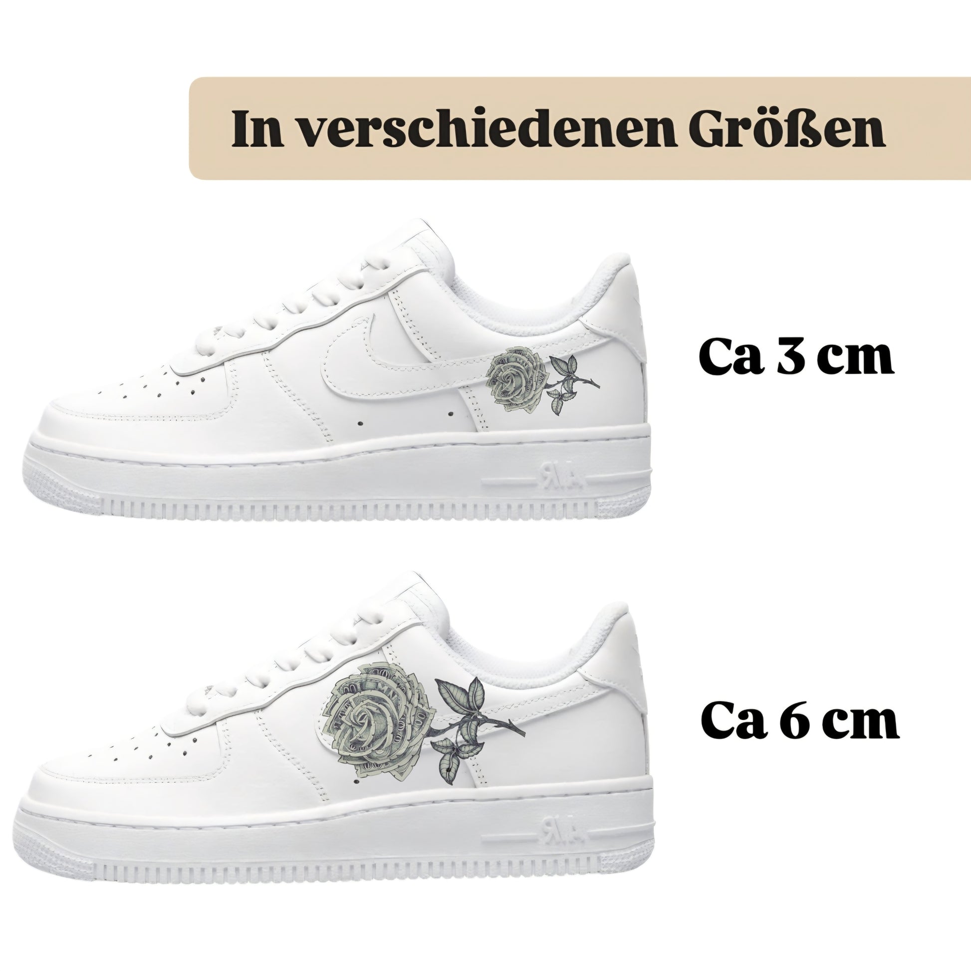 Sneakerfolien für verschiedene SchuheNike Adidas Puma Geld Rose