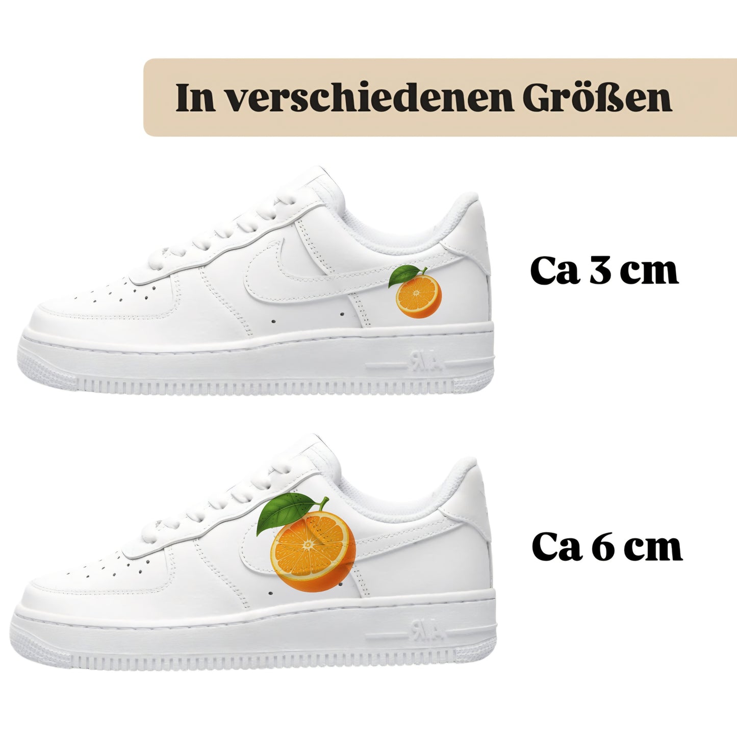 Bügelfolie für alle Schuhe zum personalisieren custom Sneaker Orange