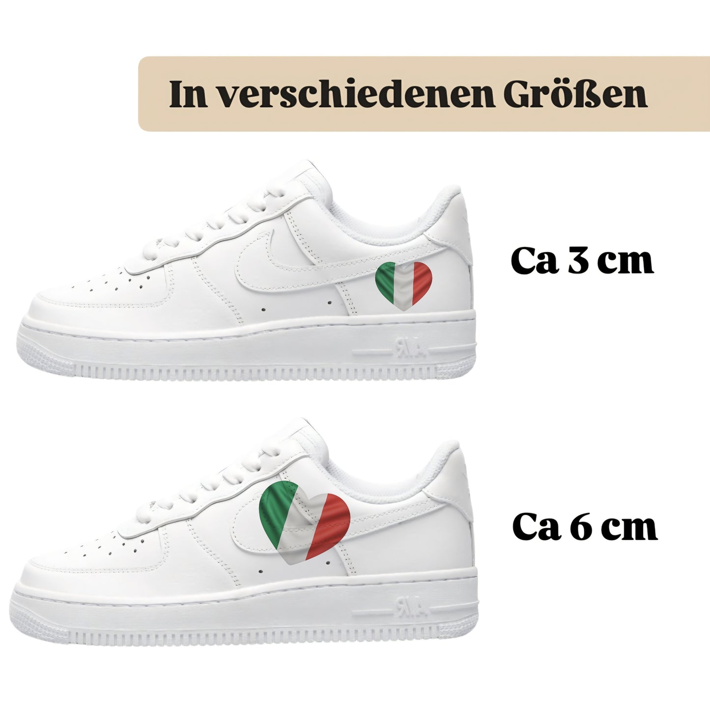 Sneakerfolien für verschiedene Schuharten Nike Adidas Puma Herz Italien