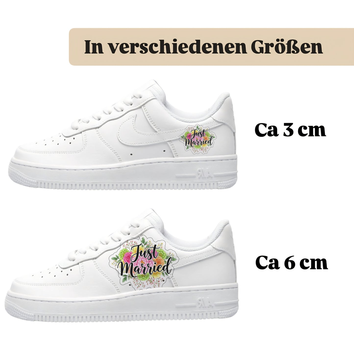 Bügelbild für alle Schuhe zum selber gestalten custom Sneaker wedding Hochzeit