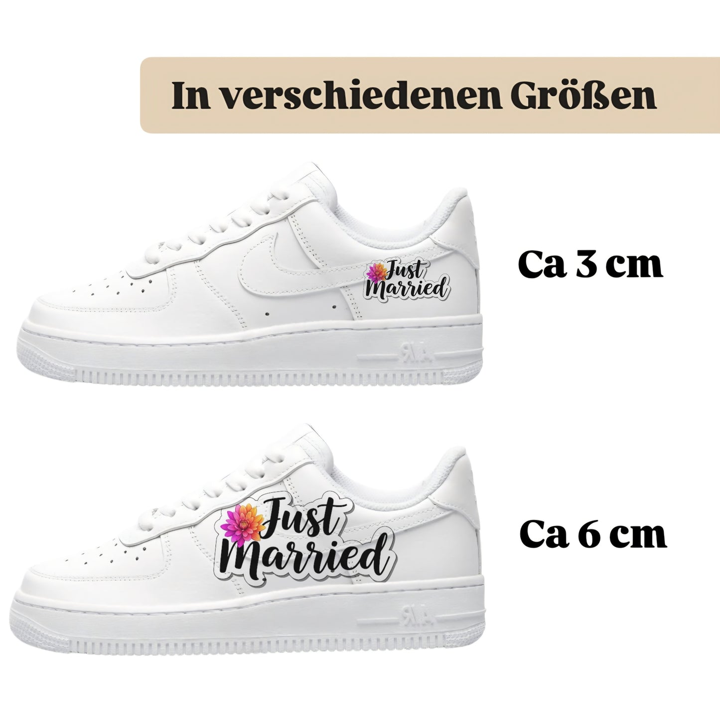 Bügelbild für alle Schuhe zum selber gestalten custom Sneaker wedding Hochzeit