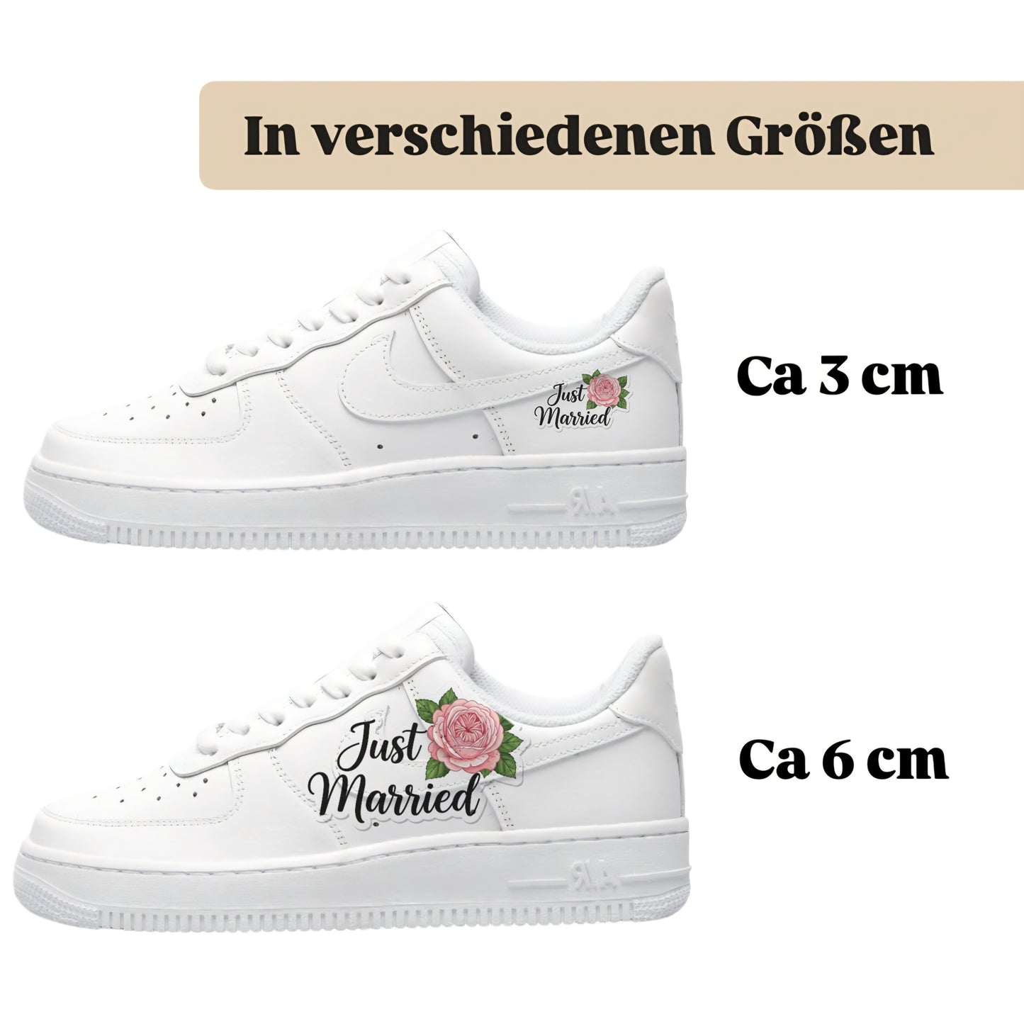 Bügelbild für alle Schuhe zum selber gestalten custom Sneaker wedding Hochzeit
